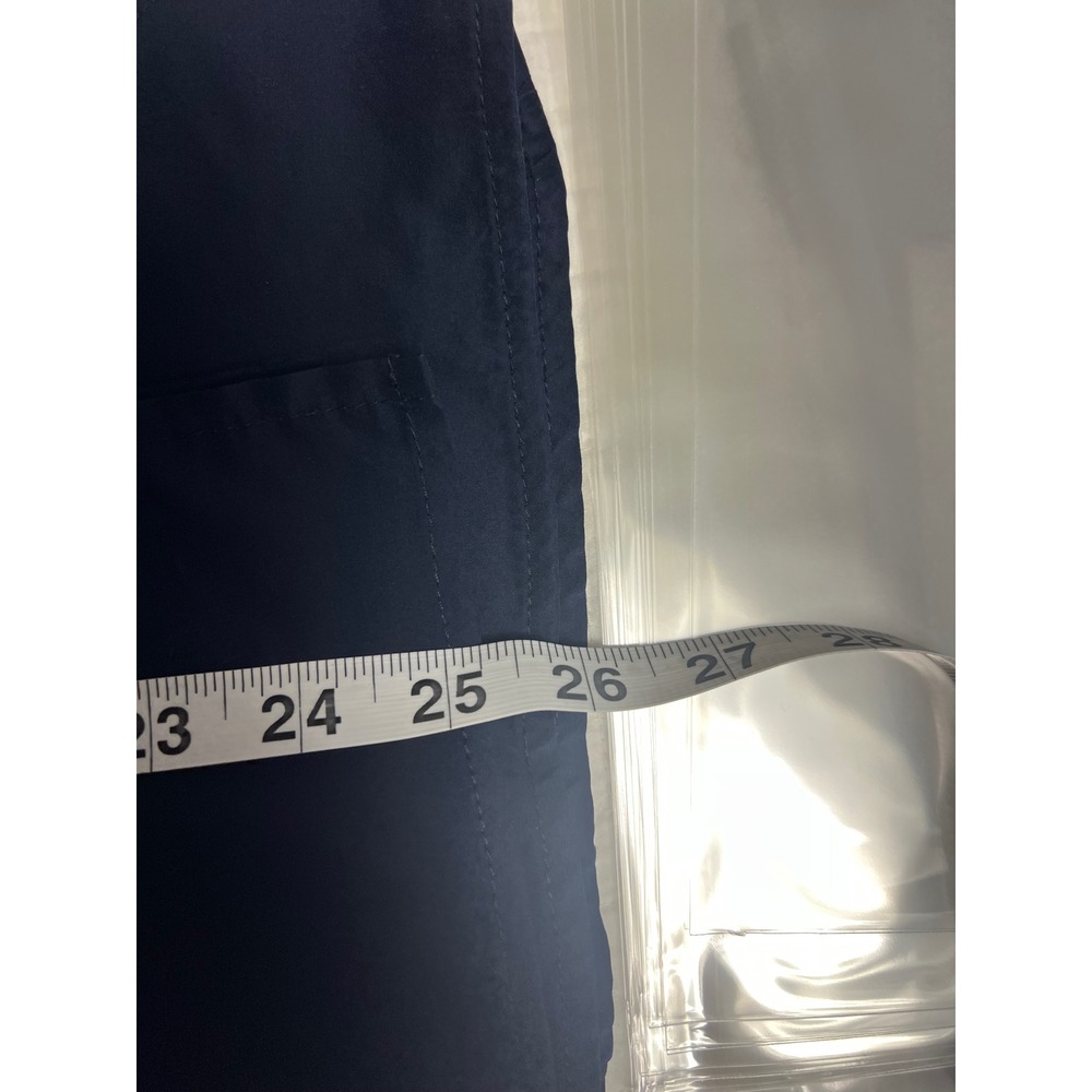 Diane von Furstenberg Navy Blue Utility Wrap Top Peplum Short Sleeve Blouse Sz 8 - Picture 6 of 7